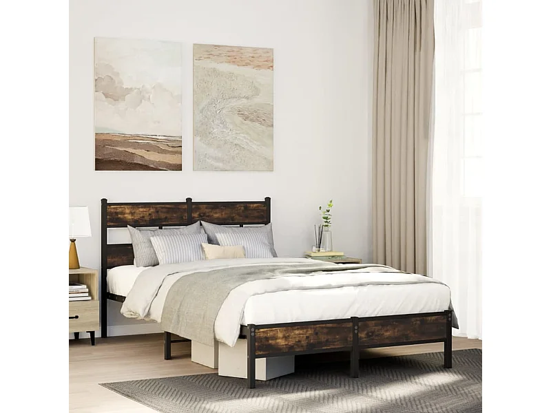 Letto per adulti | Letto singolo | Giroletto senza Materasso con Testiera Rovere Sonoma 120x200 cm