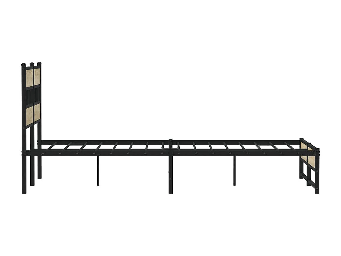 Lit double | Lit adulte | Cadre de lit en métal chêne sonoma 140x190 cm