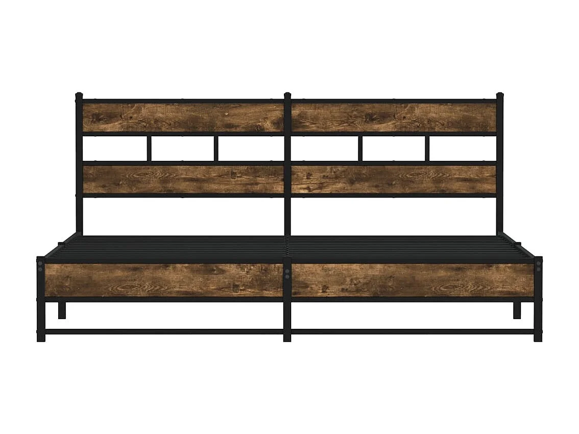 Letto per adulti | Letto matrimoniale | Giroletto senza Materaso in Metallo Rovere Fumo 180x200 cm