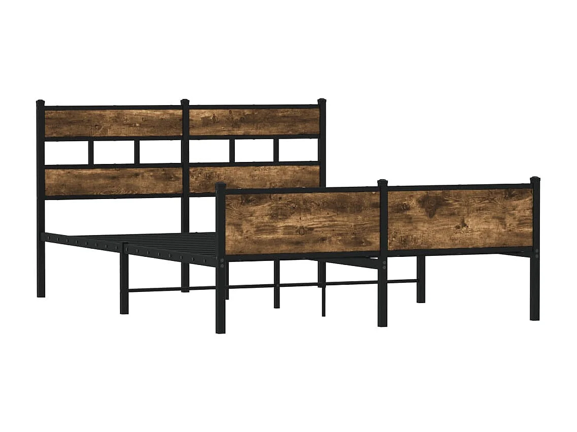 Lit double | Lit adulte | Cadre de lit chêne fumé 137x190 cm bois ingénierie