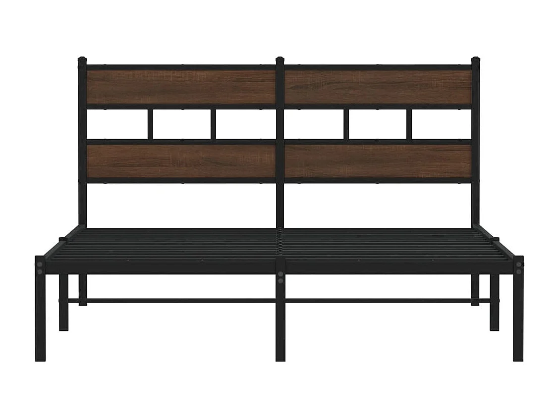 Letto per adulti | Letto matrimoniale | Giroletto senza Materasso con Testiera Rovere Marrone 160x200cm