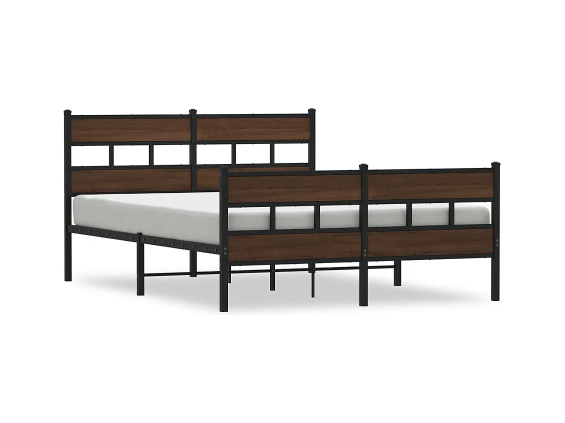 Lit double | Lit adulte | Cadre de lit avec tête de lit et pied de lit 137x190 cm