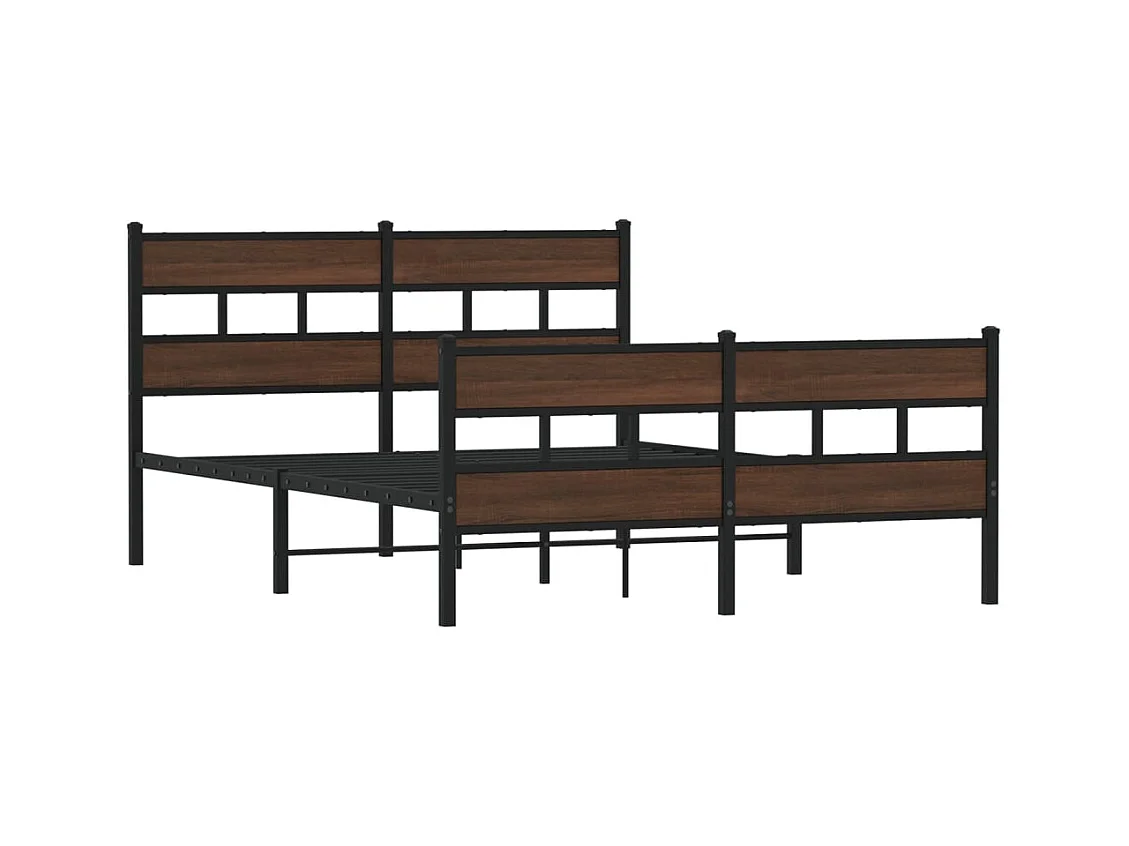 Lit double | Lit adulte | Cadre de lit avec tête de lit et pied de lit 137x190 cm