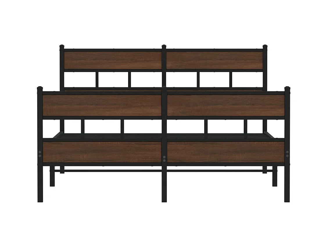 Lit double | Lit adulte | Cadre de lit avec tête de lit et pied de lit 137x190 cm