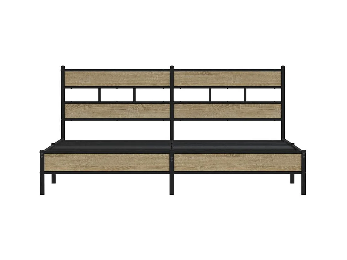 Lit double | Lit adulte | Cadre de lit en métal chêne sonoma 200x200 cm