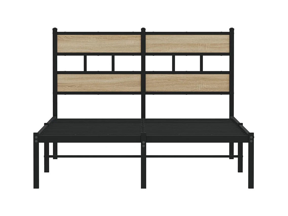 Lit simple | Lit adulte, enfant | Cadre de lit en métal chêne sonoma 120x200 cm