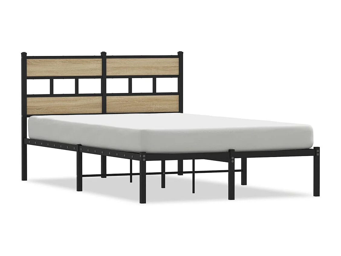 Letto per adulti | Letto singolo | Giroletto senza Materaso in Metallo Rovere Sonoma 120x200 cm