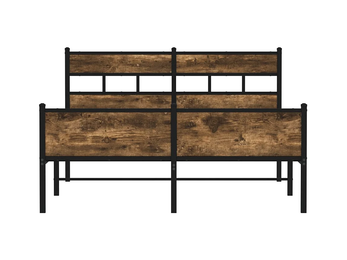 Lit double | Lit adulte | Cadre de lit chêne fumé 140x190 cm bois ingénierie
