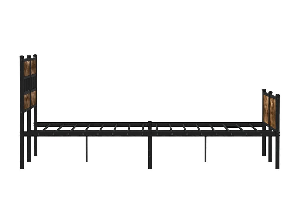 Lit double | Lit adulte | Cadre de lit chêne fumé 140x190 cm bois ingénierie