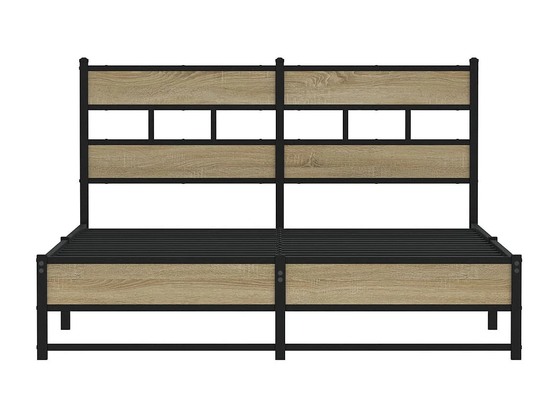 Letto per adulti | Letto matrimoniale | Giroletto senza Materaso in Metallo Rovere Sonoma 140x200 cm