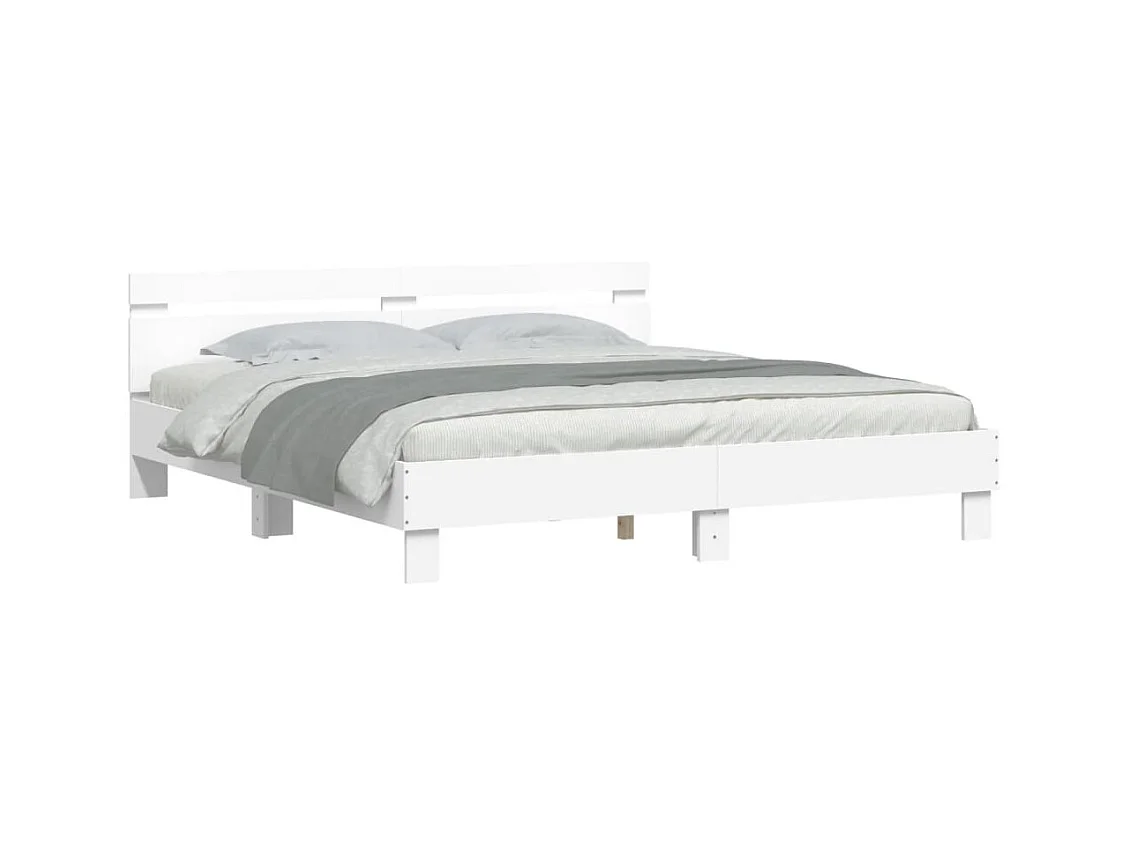 Lit double | Lit adulte | Cadre de lit avec LED blanc 200x200 cm
