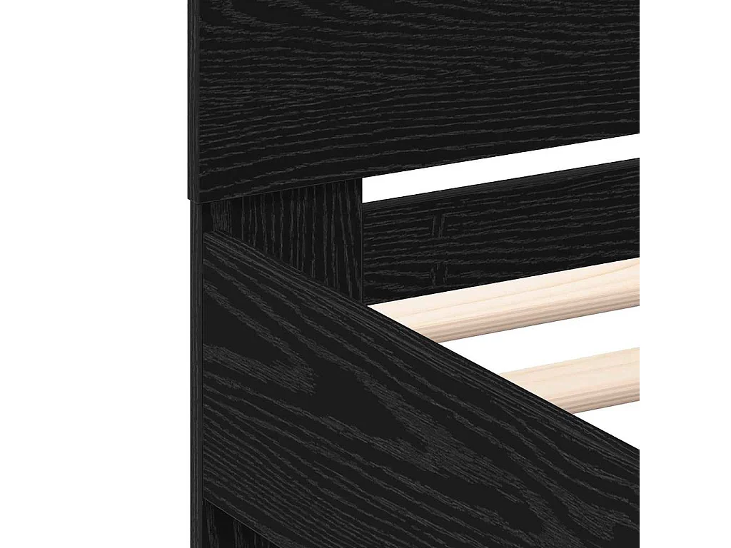Lit double | Lit adulte | Cadre de lit Chêne noir 140x190 cm Bois d'ingénierie