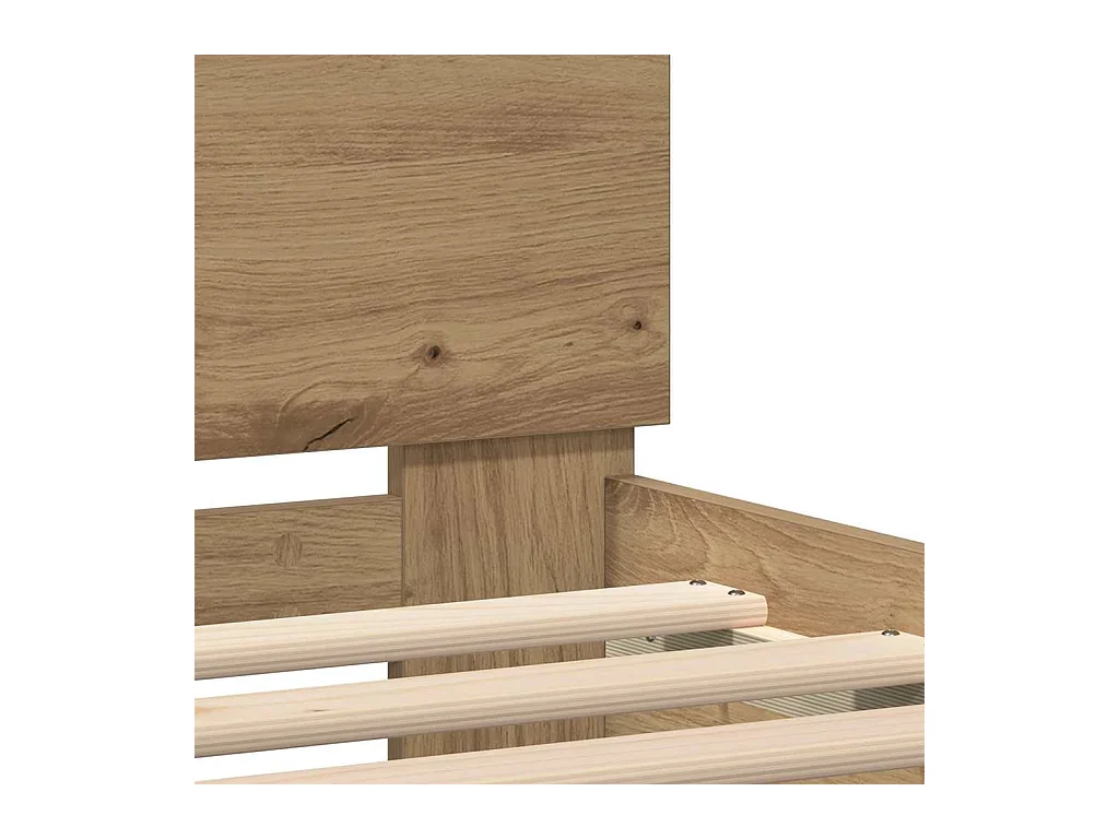 Lit double | Lit adulte | Cadre de lit chêne artisanal 200x200 cm Bois d'ingénierie