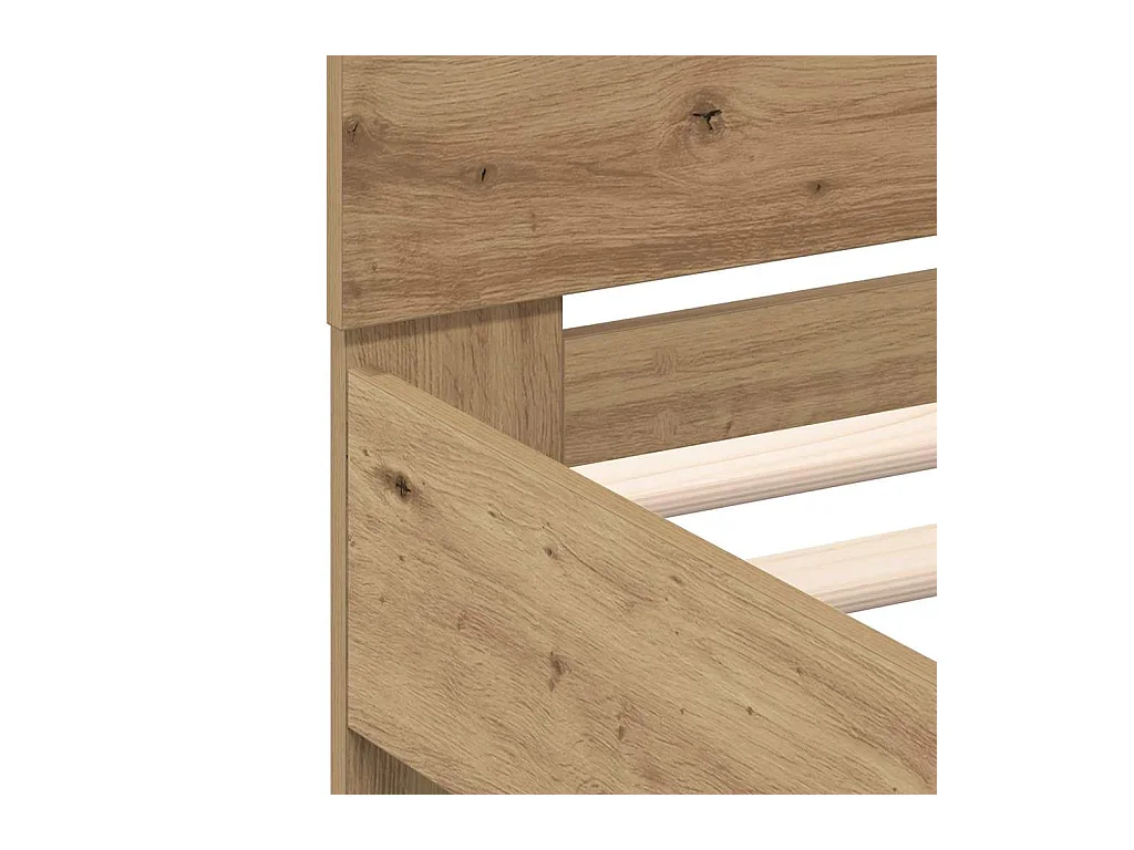 Lit double | Lit adulte | Cadre de lit chêne artisanal 200x200 cm Bois d'ingénierie