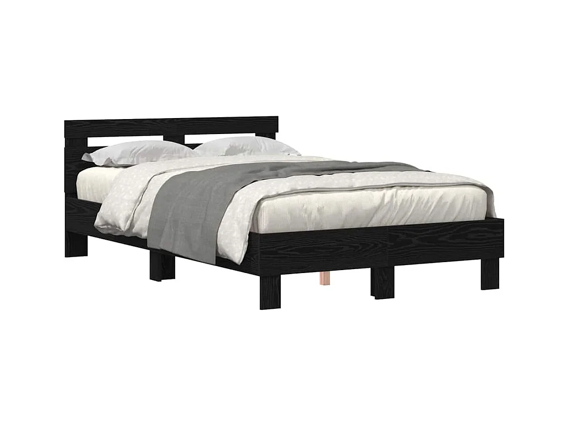 Lit simple | Lit adulte, enfant | Cadre de lit Chêne noir 120x190 cm Bois d'ingénierie