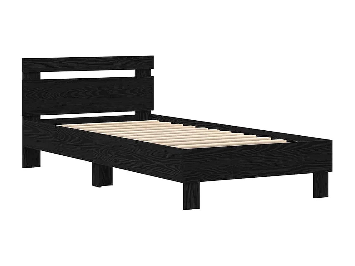 Lit simple | Lit adulte, enfant | Cadre de lit Chêne noir 90x190 cm Bois d'ingénierie