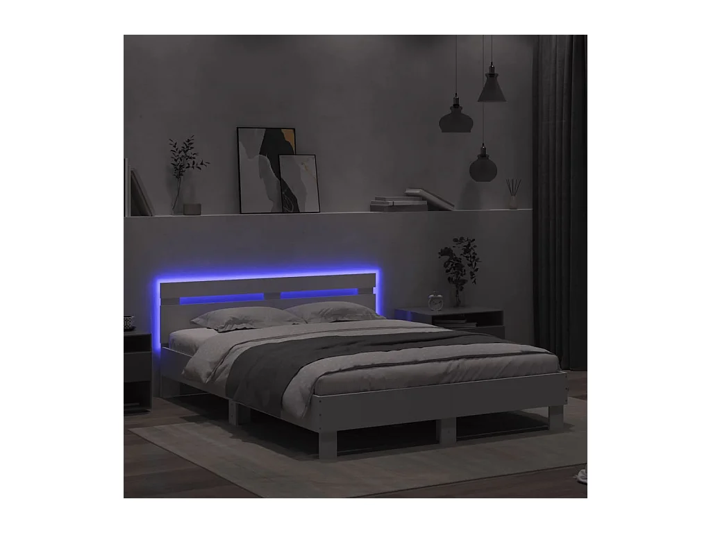 Lit double | Lit adulte | Cadre de lit avec LED blanc 140x190 cm