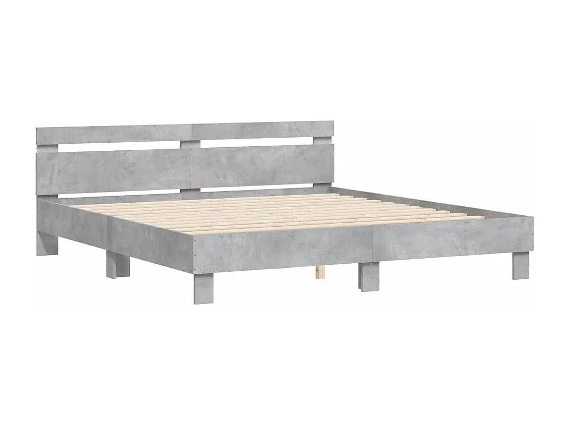 Lit double | Lit adulte | Cadre de lit avec LED gris béton 180x200 cm