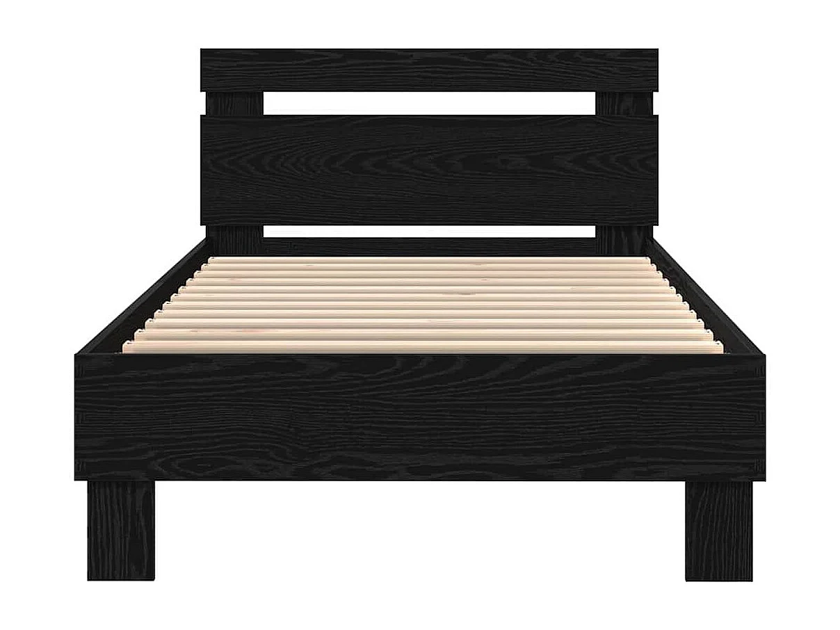 Lit simple | Lit adulte, enfant | Cadre de lit Chêne noir 90x200 cm Bois d'ingénierie