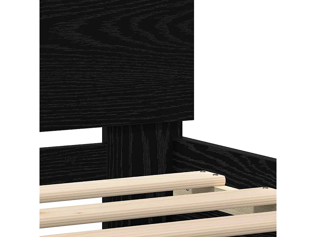 Lit double | Lit adulte | Cadre de lit Chêne noir 140x200 cm Bois d'ingénierie