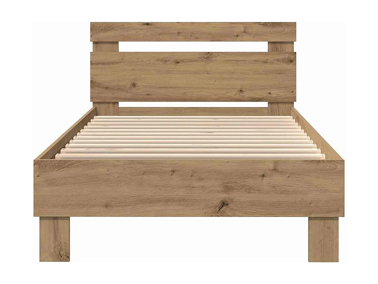 Lit simple | Lit adulte, enfant | Cadre de lit chêne artisanal 100x200 cm Bois d'ingénierie