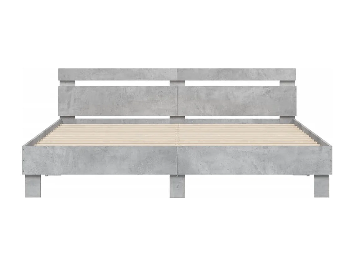 Lit double | Lit adulte | Cadre de lit avec LED gris béton 160x200 cm