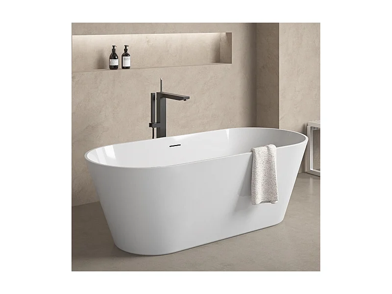 Baignoire SERENA îlot en acrylique Lucite blanche 170cm