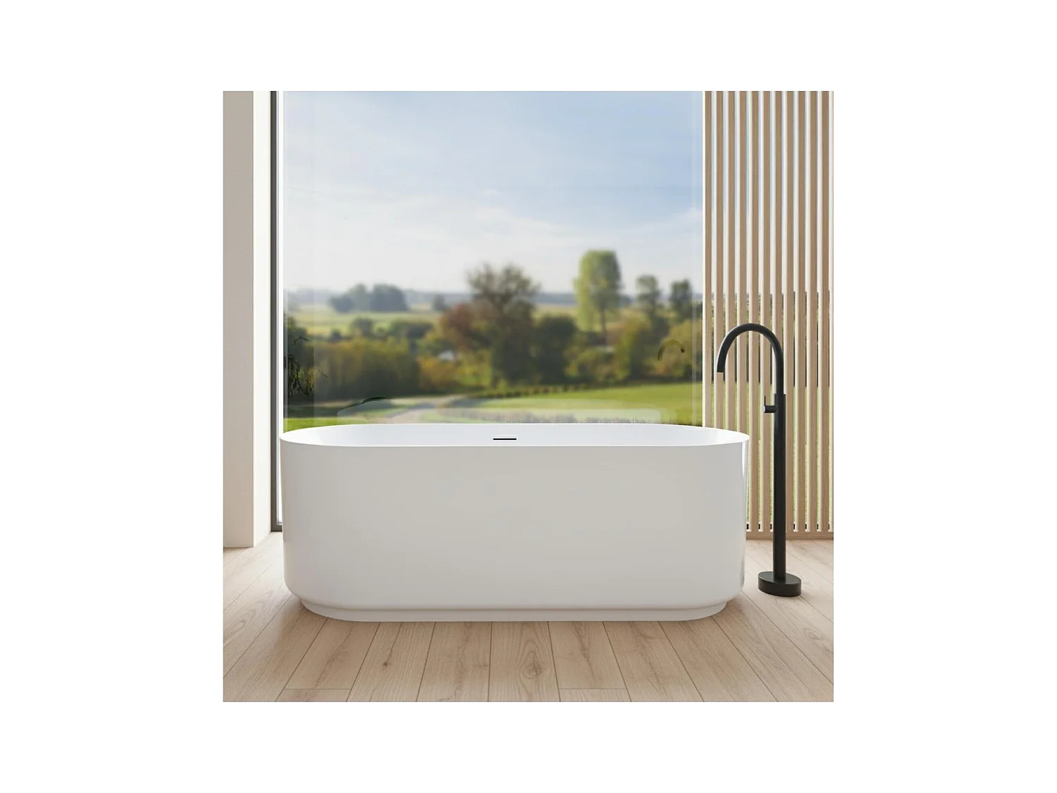 Bañera exenta de acrílico blanco NAÏA de 170 cm