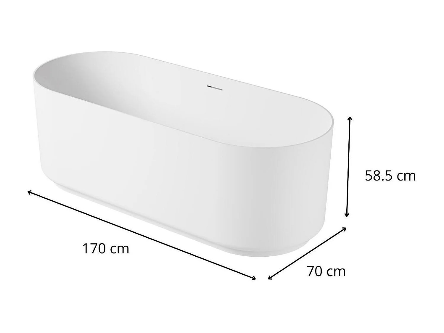 NAÏA 170cm wit acryl vrijstaand bad