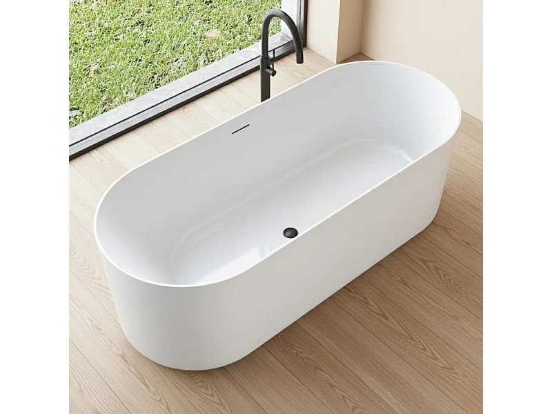 Banheira autônoma de acrílico branco NAÏA 170 cm