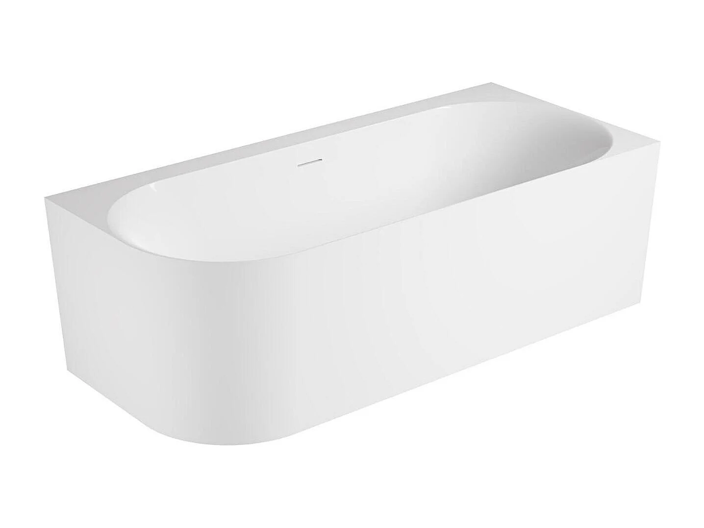 Bañera acrílica semi-exenta blanca 170cm - Ángulo recto FORMA