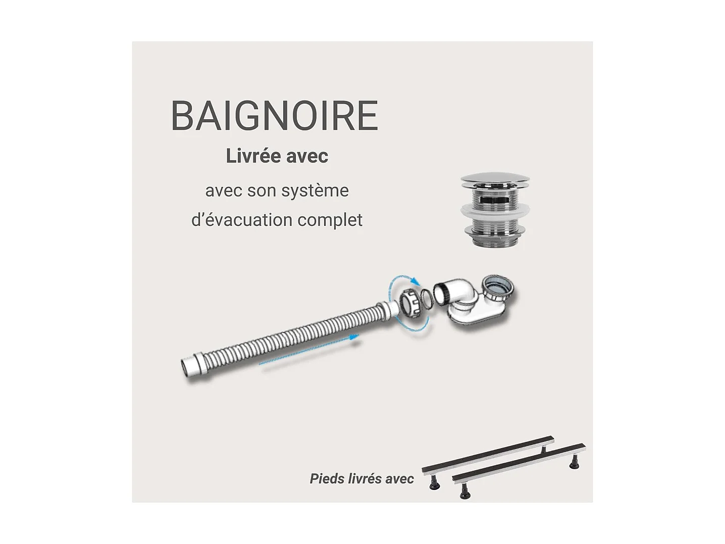 Vasca da bagno semi-autoportante in acrilico bianco 170cm - Angolo retto FORMA