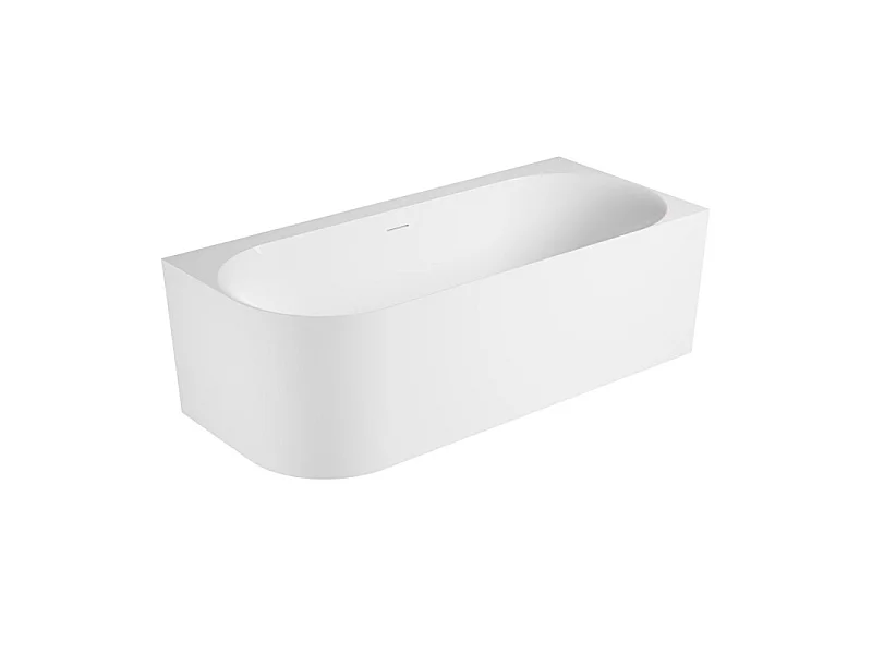 Vasca da bagno semi-autoportante in acrilico bianco 170cm - Angolo retto FORMA
