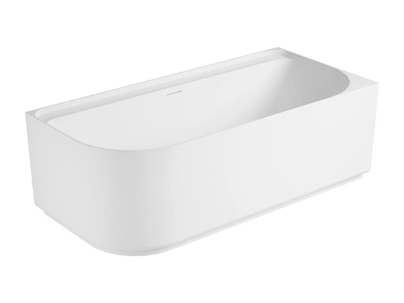 Baignoire acrylique Lucite semi-îlot blanche 170cm - Angle droit EQUINOXE