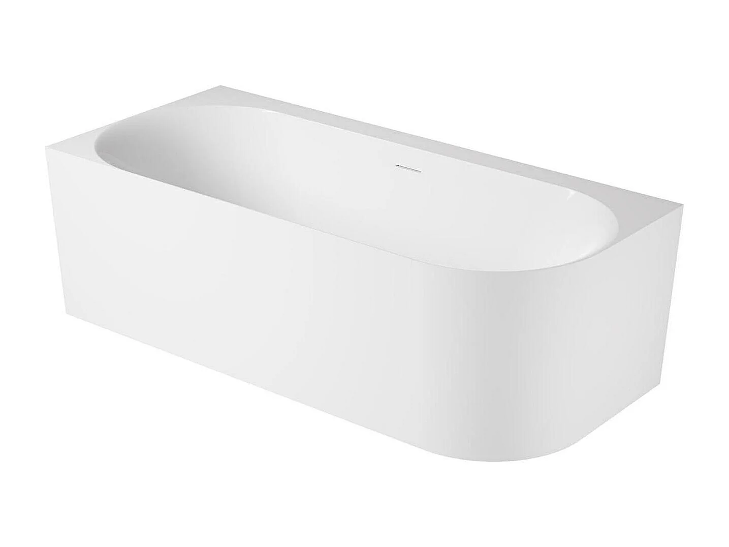 Baignoire acrylique Lucite semi-îlot blanche 170cm - Angle gauche FORMA