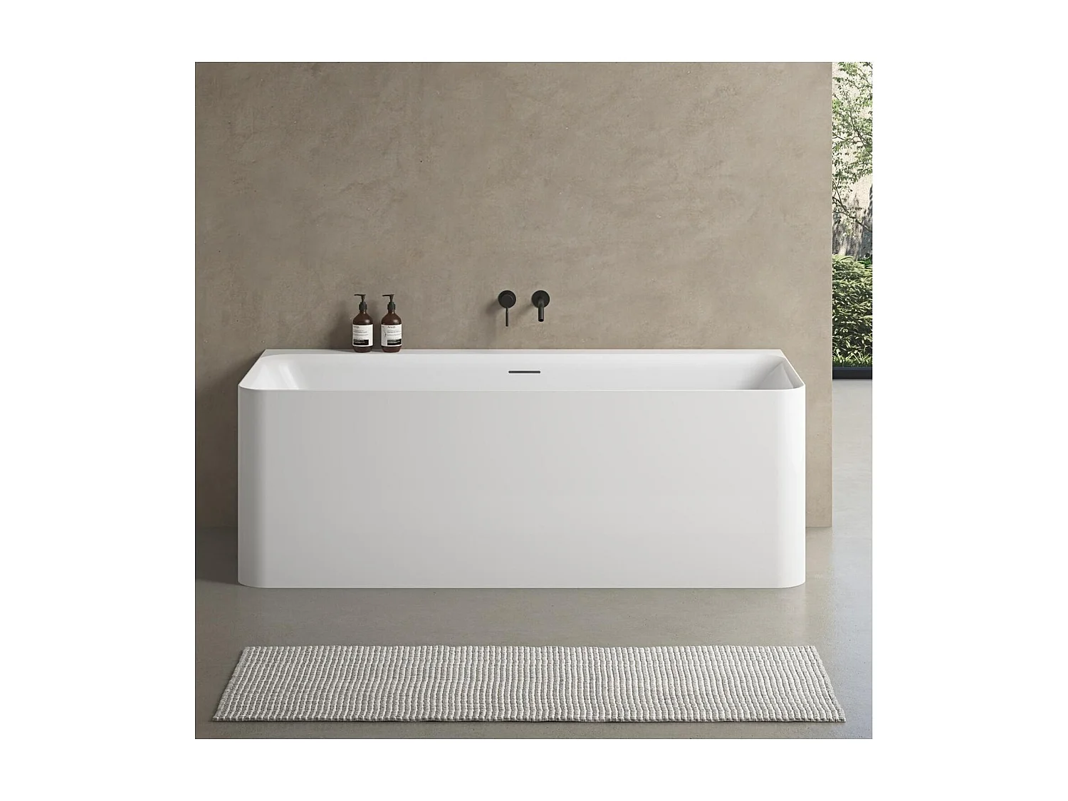 Baignoire acrylique Lucite murale blanche 170cm URBAN