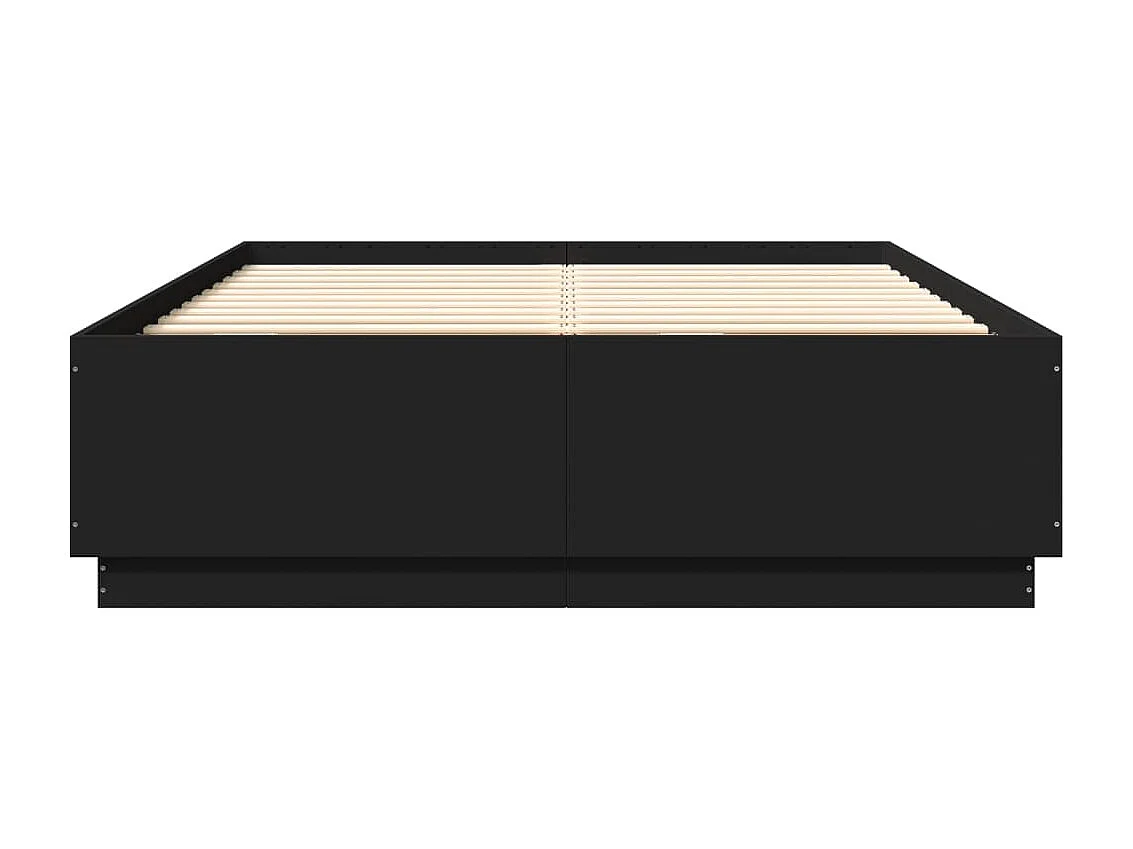 Lit double | Lit adulte | Cadre de lit avec LED noir 150x200 cm