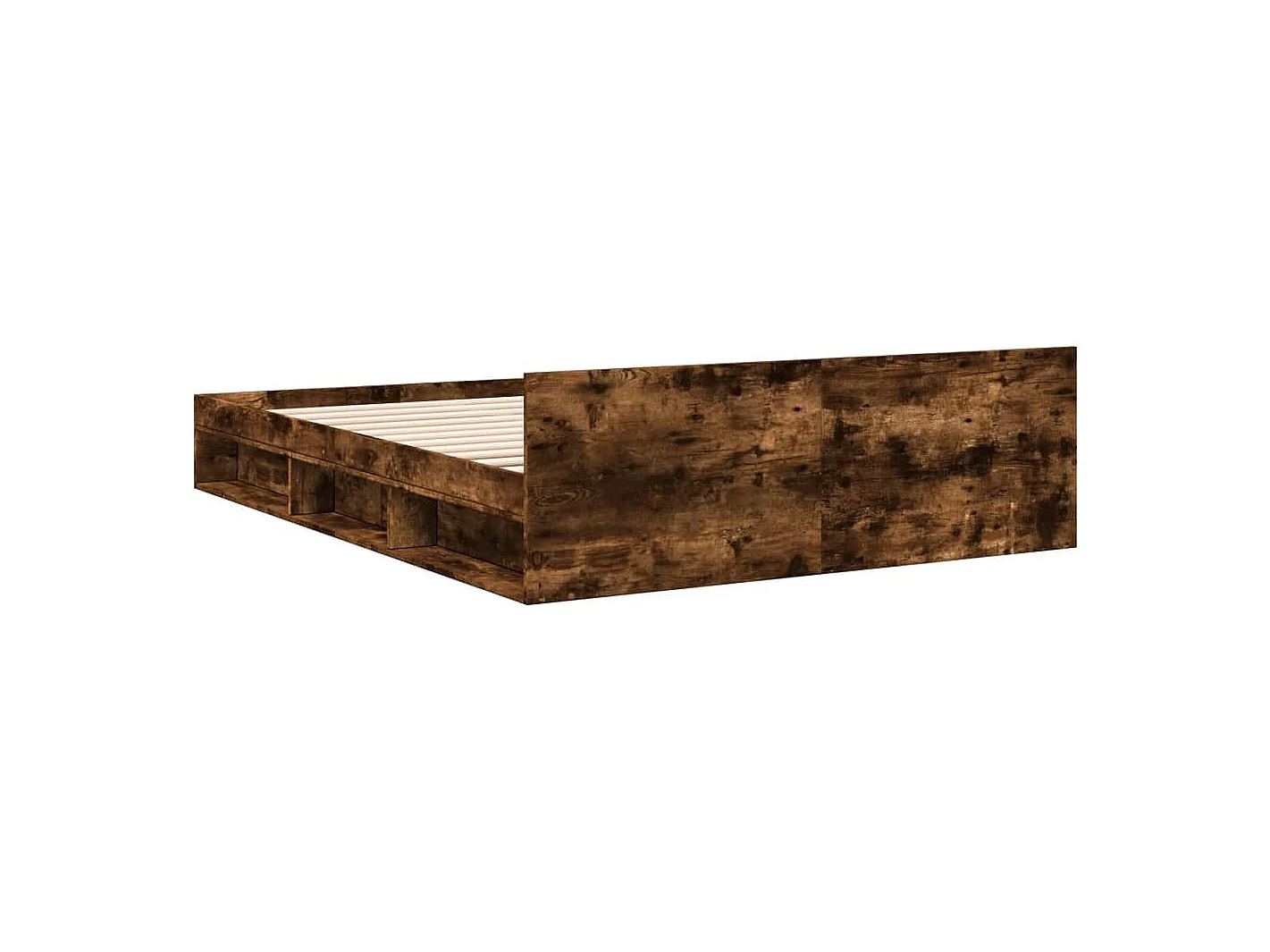 Lit double | Lit adulte | Cadre de lit avec tiroirs chêne fumé 135x190 cm