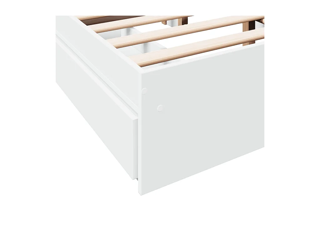 Lit simple | Lit adulte, enfant | Cadre de lit avec tiroirs blanc 120x200 cm