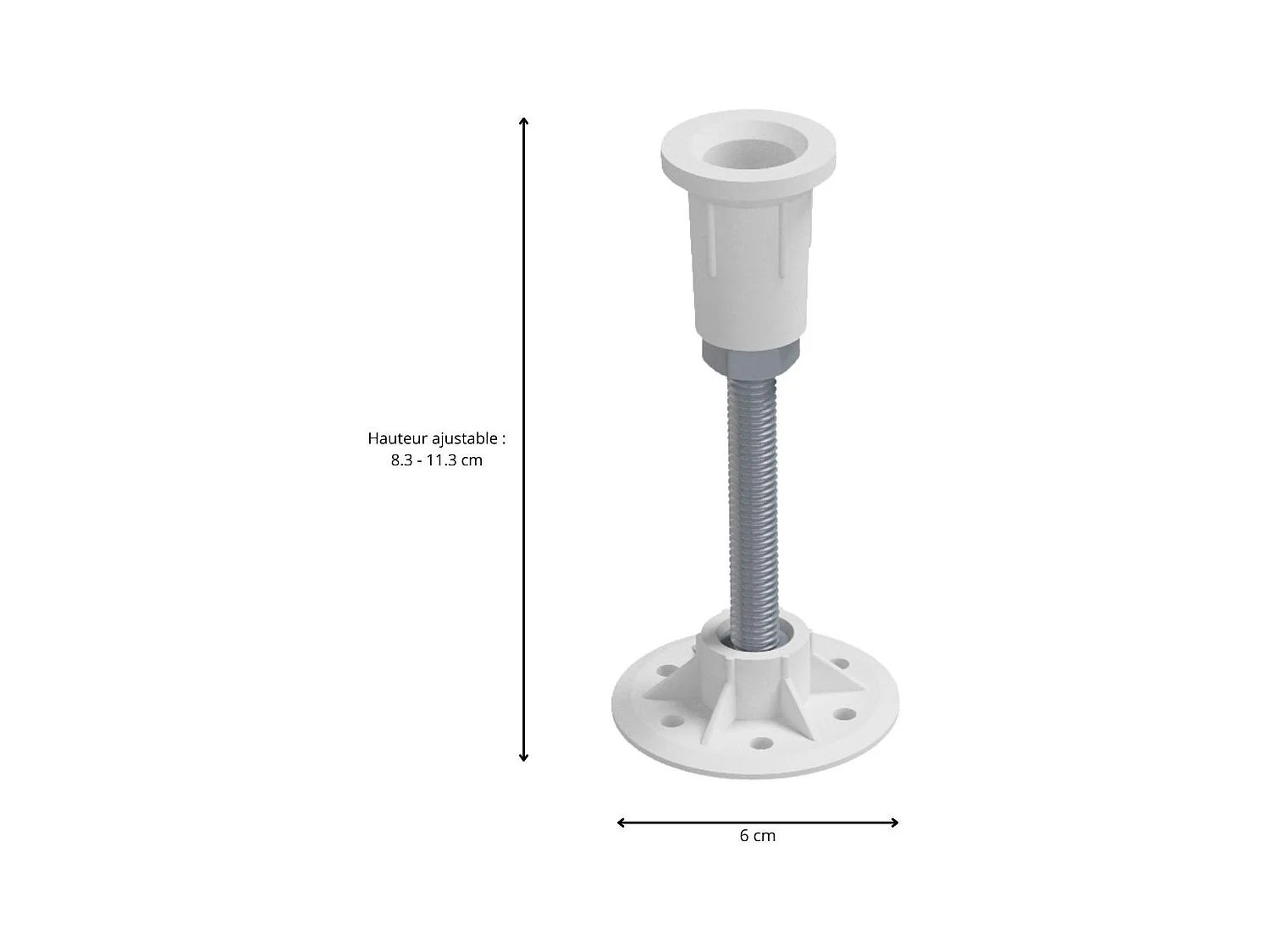 Juego de 8 pies para plato de ducha 8-11cm - Altura regulable LYRA