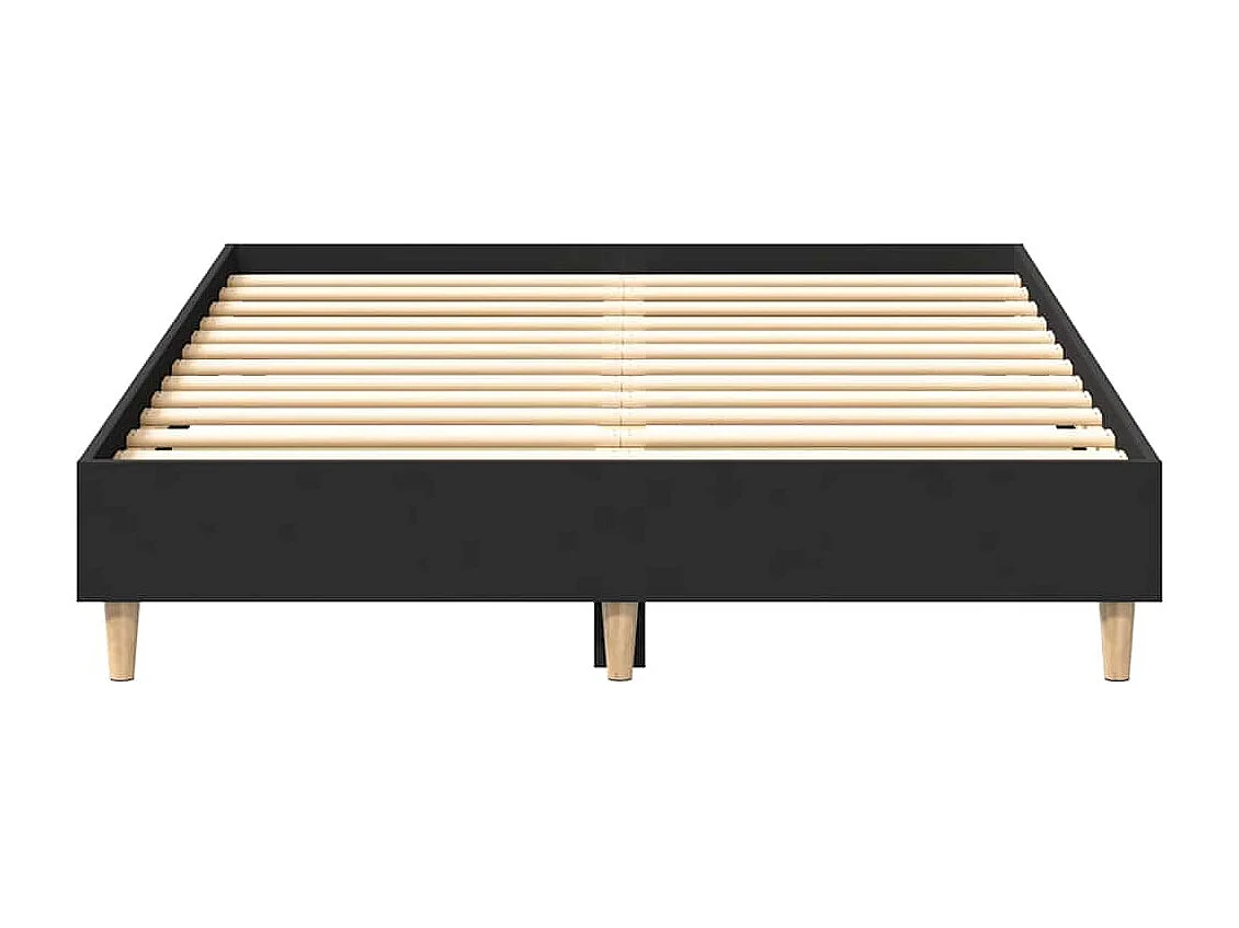 Lit double | Lit adulte | Cadre de lit noir 135x190 cm bois d'ingénierie