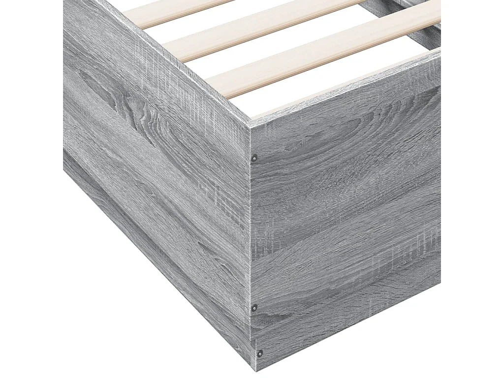 Lit simple | Lit adulte, enfant | Cadre de lit avec LED sonoma gris 90x190 cm