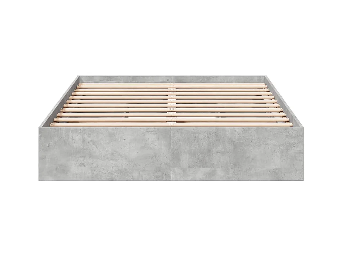Lit double | Lit adulte | Cadre de lit avec tiroirs gris béton 135x190 cm