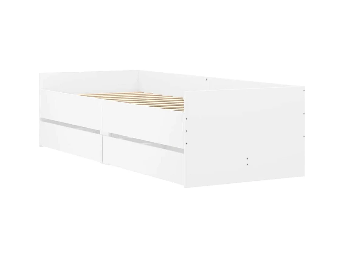 Lit simple | Lit adulte, enfant | Cadre de lit blanc 75x190 cm