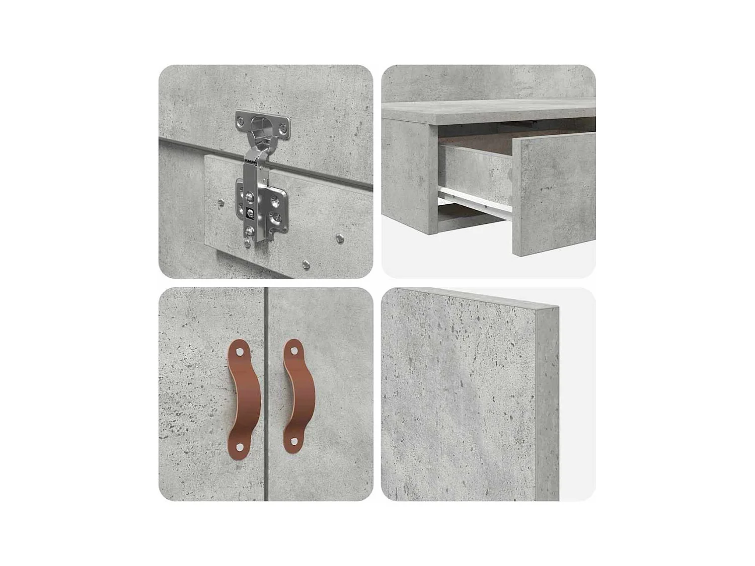 Lit simple | Lit adulte, enfant | Cadre de lit avec rangement Gris béton 236.5x90x31.5 cm