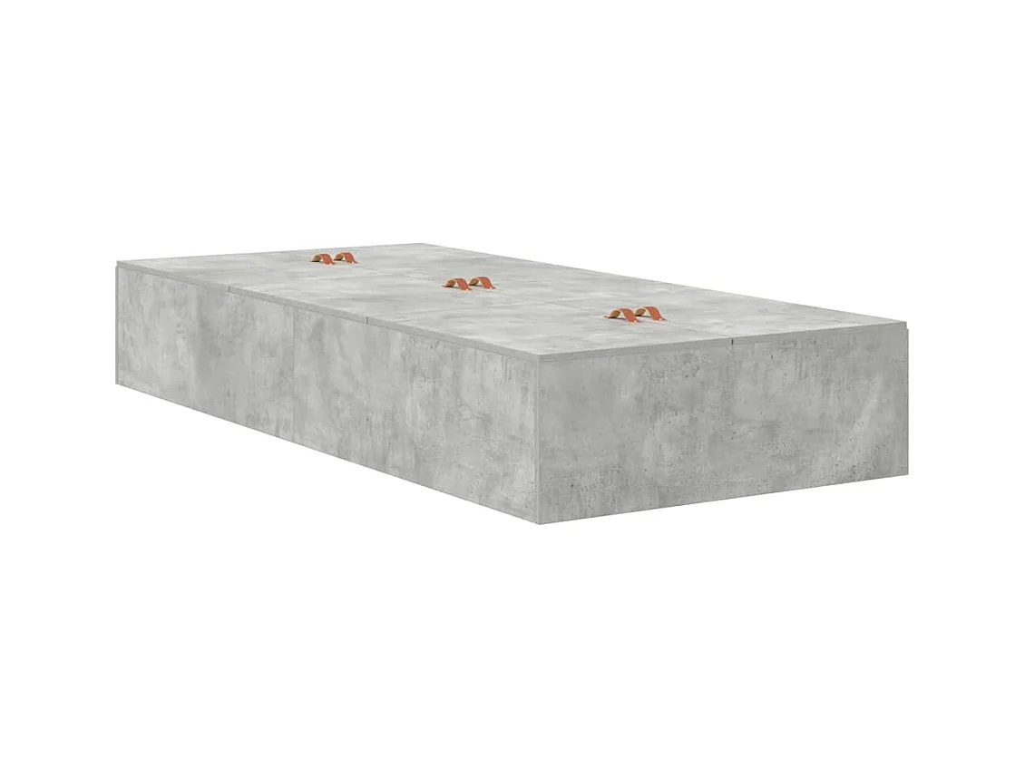 Lit simple | Lit adulte, enfant | Cadre de lit avec rangement Gris béton 236.5x90x31.5 cm