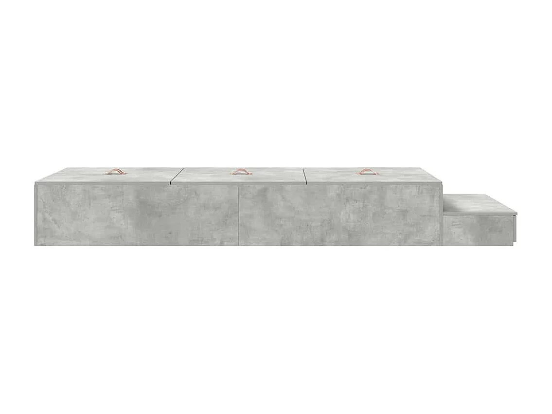 Lit simple | Lit adulte, enfant | Cadre de lit avec rangement Gris béton 236.5x90x31.5 cm