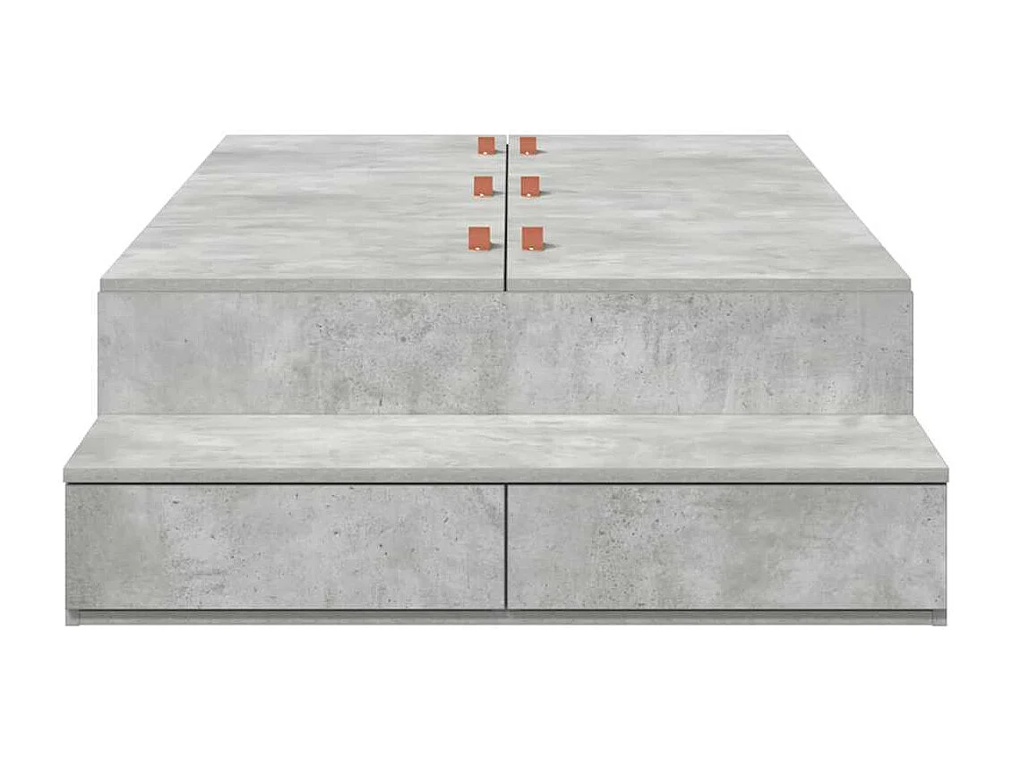 Lit simple | Lit adulte, enfant | Cadre de lit avec rangement Gris béton 236.5x90x31.5 cm