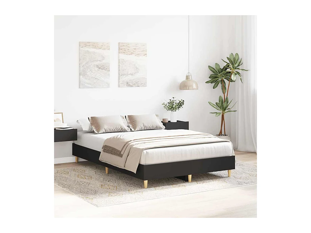 Lit simple | Lit adulte, enfant | Cadre de lit noir 120x200 cm