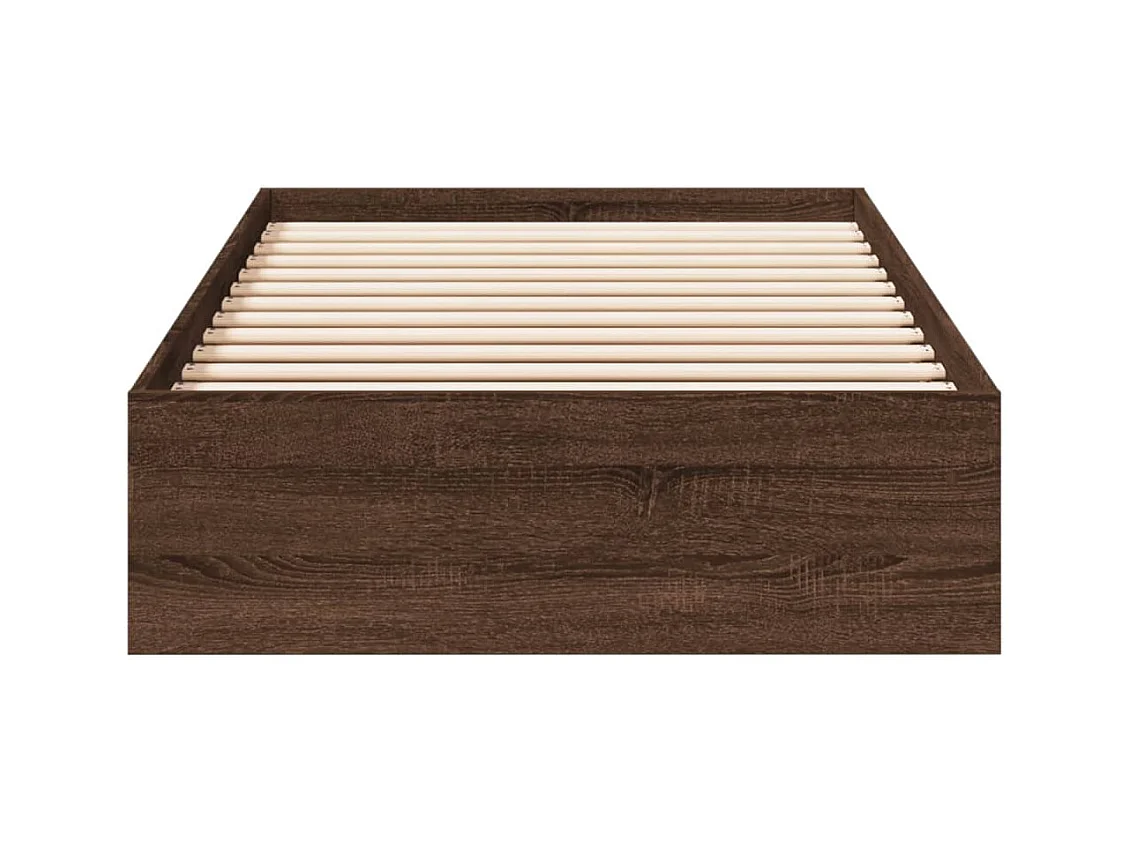 Lit simple | Lit adulte, enfant | Cadre de lit avec tiroirs chêne marron 90x190 cm